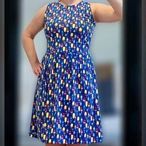 EUC Sailor-Sailor Colorful SPF Mini A-Line Sundress with Nautical Pattern Small
